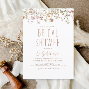 Papier Invitation à la douche nuptiale Fleur sauvage Boho