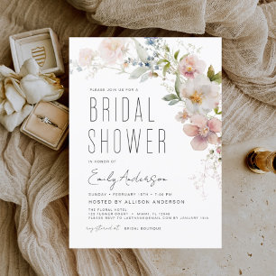 Papier Invitation à la douche nuptiale Fleur sauvage Boho