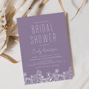 Papier Invitation à la douche nuptiale Fleur sauvage viol