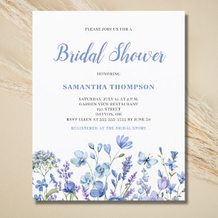Papier Invitation à la douche nuptiale Florale Budget
