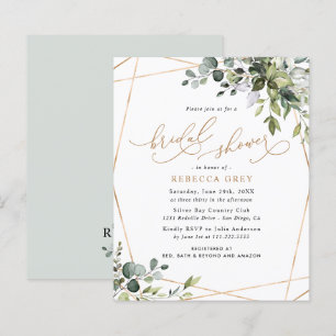 Papier Invitation à la douche nuptiale Gold Budget