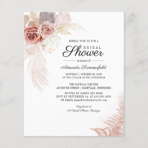 Papier Invitation à la douche nuptiale Pampas Grass
