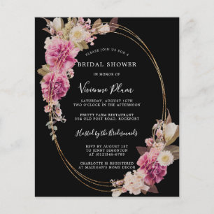 Papier Invitation à la douche nuptiale rose Boho