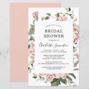 Papier Invitation à la douche nuptiale rose budget