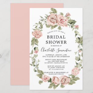 Papier Invitation à la douche nuptiale rose budget