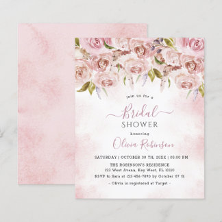 Papier Invitation à la douche nuptiale rose pâle