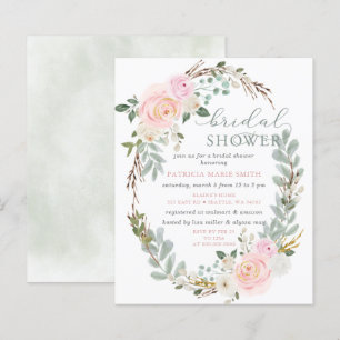Papier Invitation à la douche nuptiale rose rose de l'âge