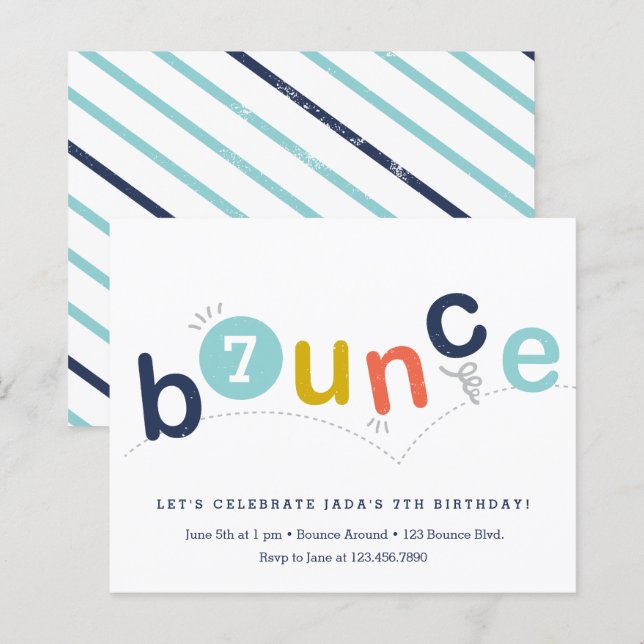 Papier Invitation à la fête d'anniversaire du report du b (Devant / Derrière)