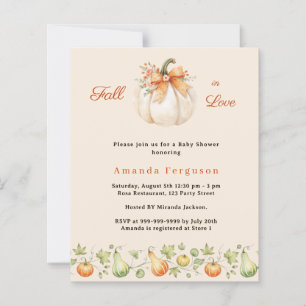 Papier Invitation à la fête de douche de mariée de crème 