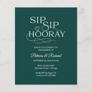 Papier Invitation à la fête de fiançailles Budget Sip Sip