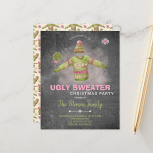 Papier Invitation à la fête de Noël pour un pull moche bu