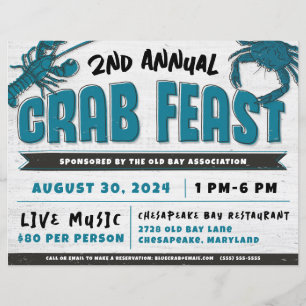 Papier Invitation à la fête du crabe