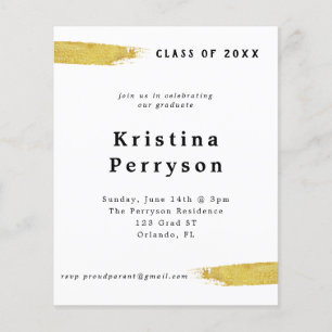 Papier Invitation à la graduation en blanc et en or