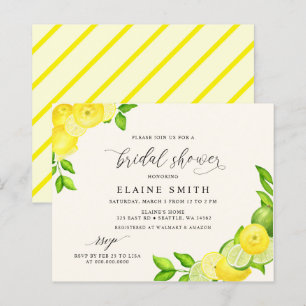 Papier Invitation à la nuptiale Citrus citron à budget