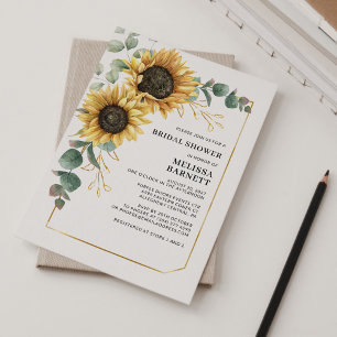 Papier Invitation à la nuptiale florale de tournesol