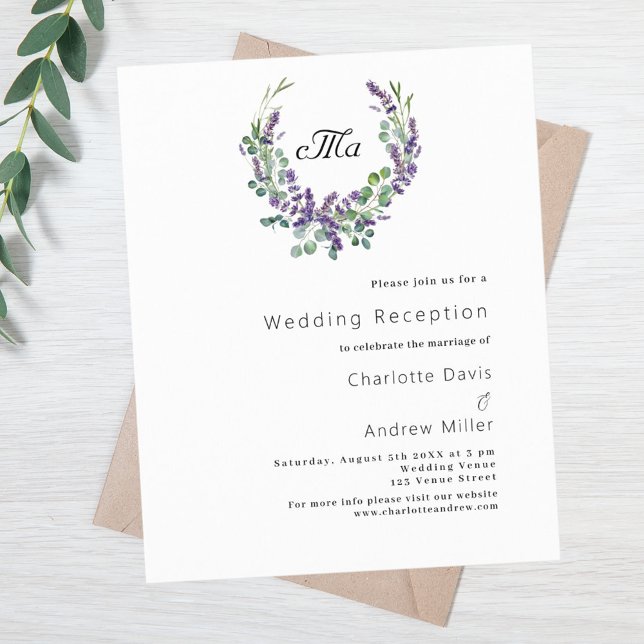 Papier Invitation à la réception de mariage budget de la  (Créateur téléchargé)