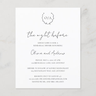 Papier Invitation à la répétition budgétaire Monogramme
