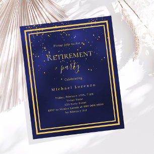Papier Invitation à la retraite pour confettis bleu marin