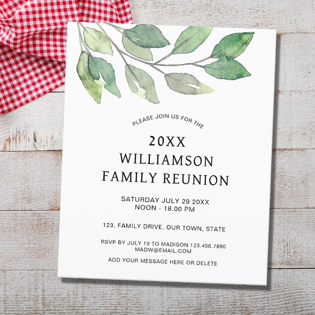Papier Invitation à la réunion de famille budgétaire (Créateur téléchargé)