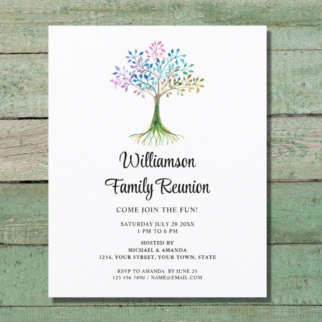 Papier Invitation à la réunion familiale dans l'arbre gén (Créateur téléchargé)