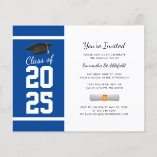 Papier Invitation à la soirée de remise des diplômes bleu