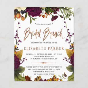 Papier Invitation à un brunch de mariage automnal à petit