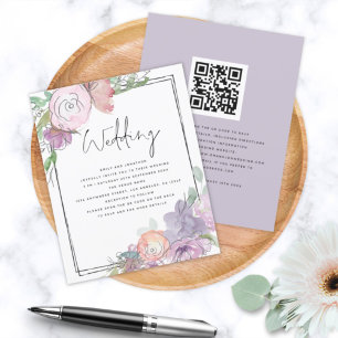 Papier Invitation à un mariage QR dans un cadre scintillé
