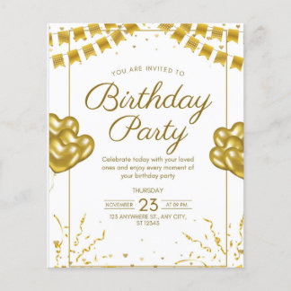 Papier Invitation à une fête d'anniversaire