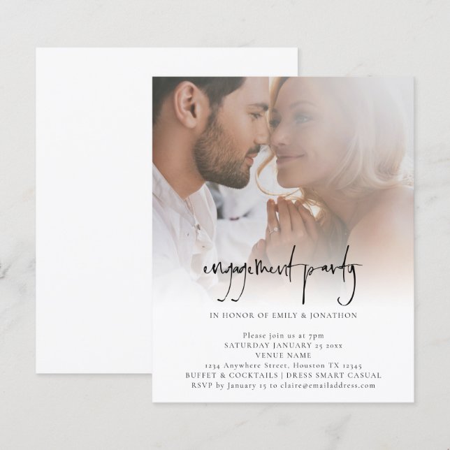 Papier Invitation à une fête de présentation de photos mi (Devant / Derrière)