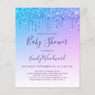 Papier Invitation au Baby shower arc-en-ciel de la Partie