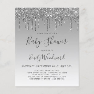 Papier Invitation au Baby shower de Parties scintillant a