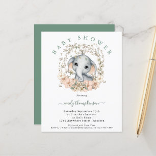 Papier Invitation au Baby shower de stockage des éléphant