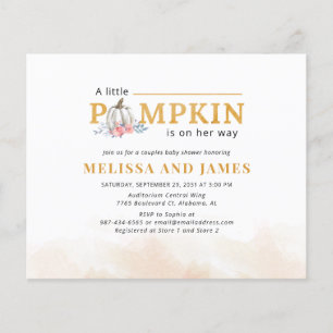 Papier Invitation au Baby shower des couples Citrouilles