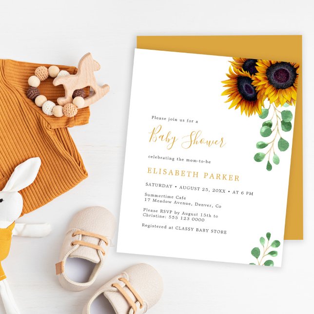 Papier Invitation au baby shower d'eucalyptus de tourneso (Créateur téléchargé)