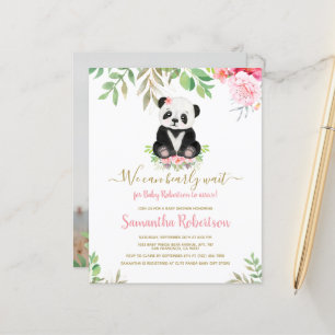 Papier Invitation au Baby shower photo Budget Rose Girl B