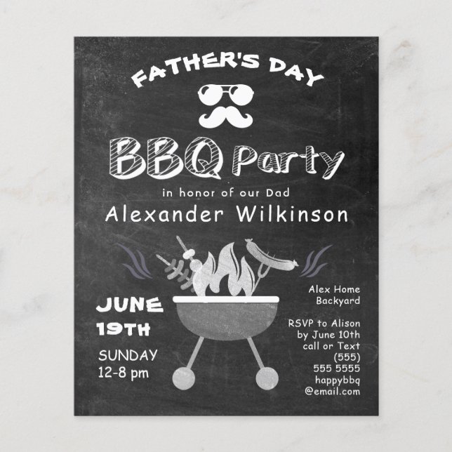 Papier Invitation au barbecue du tableau de bord de la Fê (Devant)