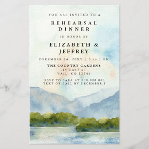 Papier Invitation au dîner de répétition du lac Budget Mo