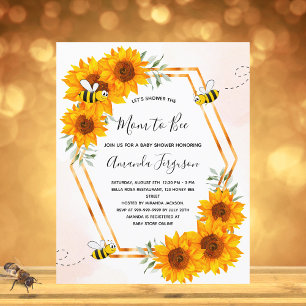 Papier Invitation Baby shower abeille Budget tournesols