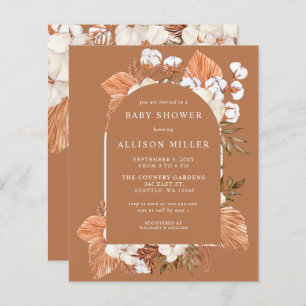 Papier Invitation Baby shower Arché Pampas Budget
