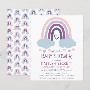 Papier Invitation Baby shower Budget Little Rainbow