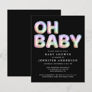Papier Invitation Baby shower Budget Rainbow Balloons