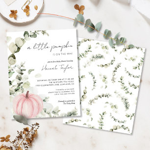 Papier Invitation Baby shower Citrouille rose budget