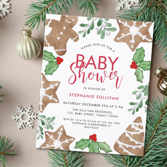 Papier Invitation Baby shower de Noël Budget (Créateur téléchargé)
