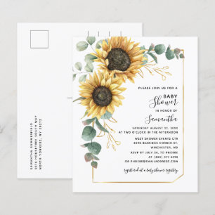 Papier Invitation Baby shower de script de l'Eucalyptus d