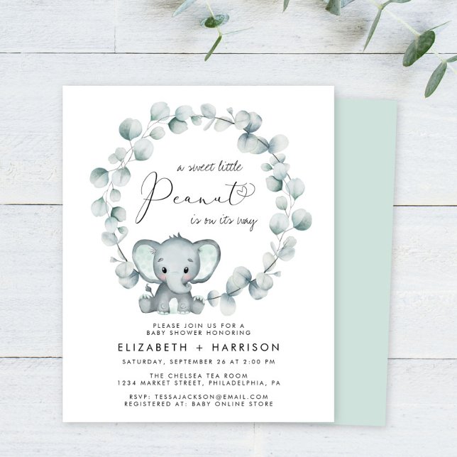 Papier Invitation Baby shower des couples d'eucalyptus él (Créateur téléchargé)