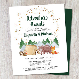Papier Invitation Baby shower des couples rustiques de bo