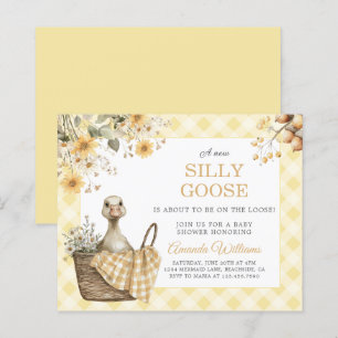 Papier Invitation Baby shower d'oie soie jaune Budget