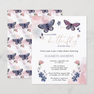 Papier Invitation Baby shower petit papillon budget