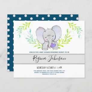 Papier Invitation Budget Baby shower Elephant