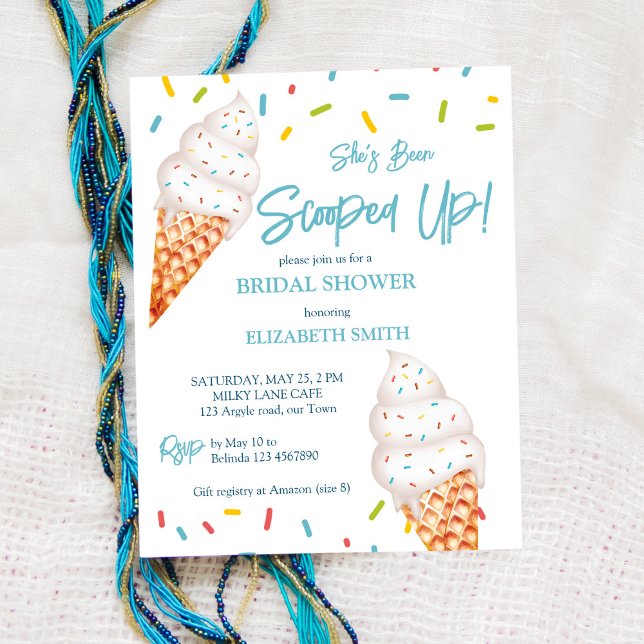 Papier Invitation budget de la douche nuptiale crème glac (Créateur téléchargé)